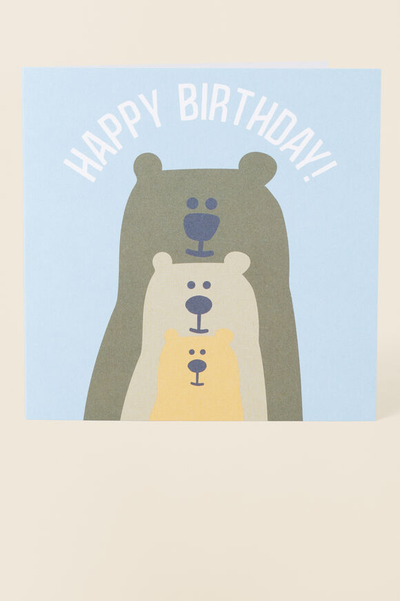 Boy Bear Bday Card  Multi  hi-res
