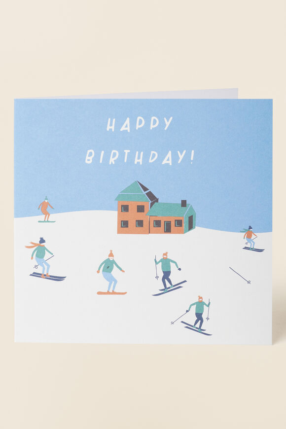 HBD Skiing Card  Multi  hi-res