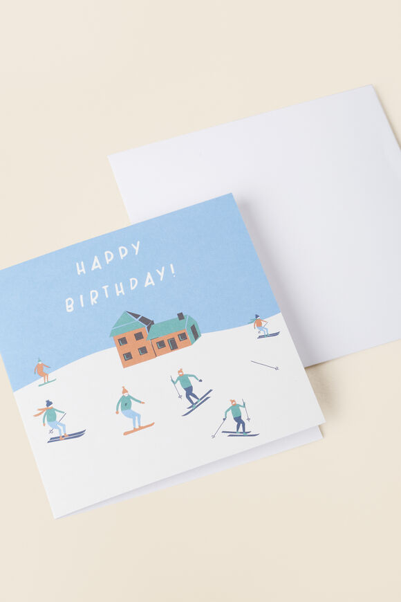 HBD Skiing Card  Multi  hi-res