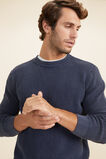 Mens Waffle Crew Knit   Midnight Blue  hi-res