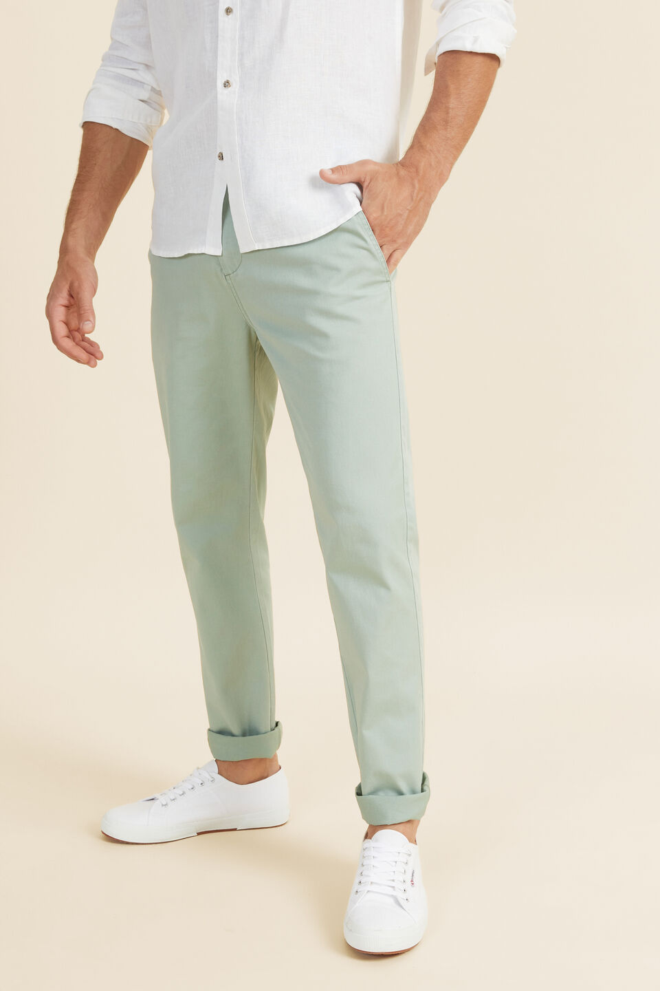 Mens Slim Chino  Iceberg Green