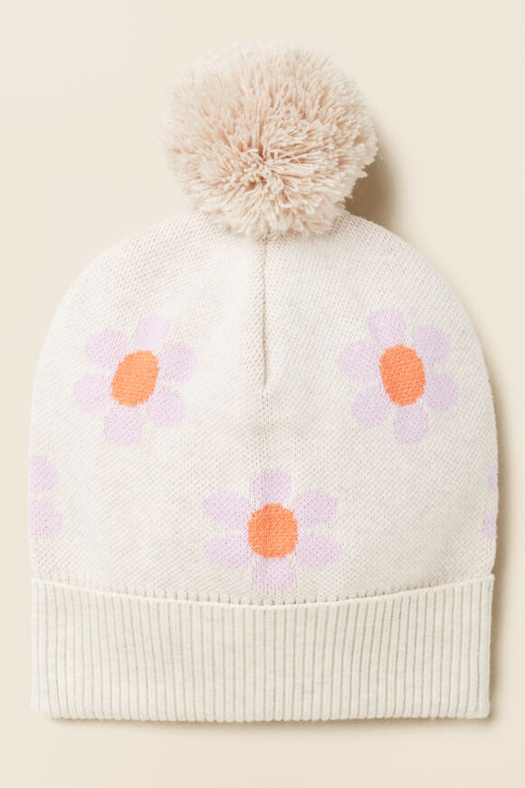 Daisy Beanie  Oat Marle  hi-res