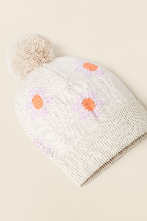 Daisy Beanie  Oat Marle  hi-res