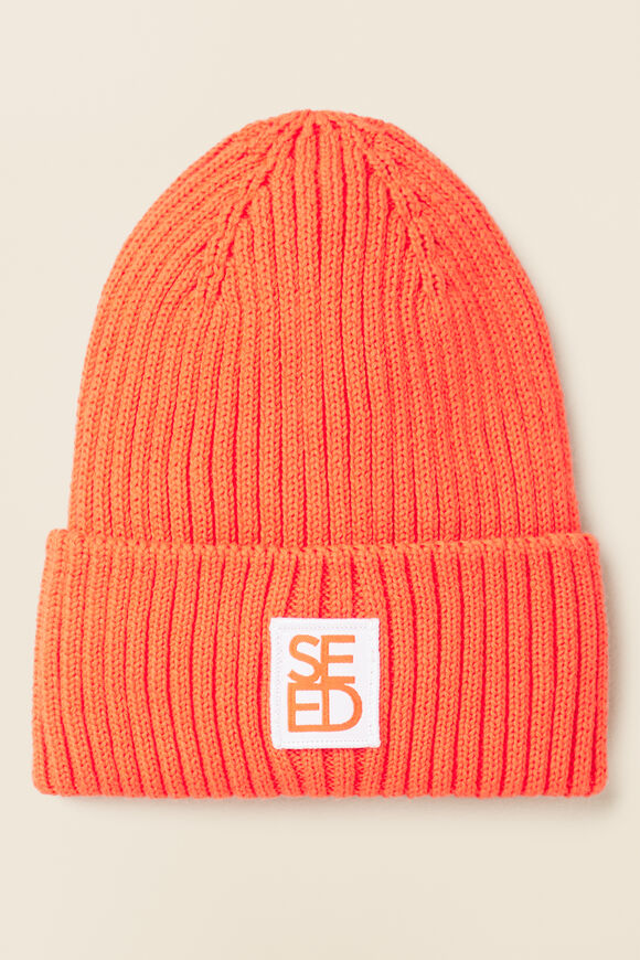 Rib Beanie  Tangerine  hi-res
