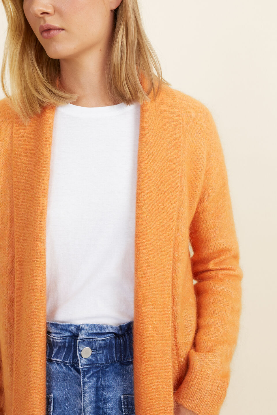 Mohair Blend Cardigan  Dark Apricot