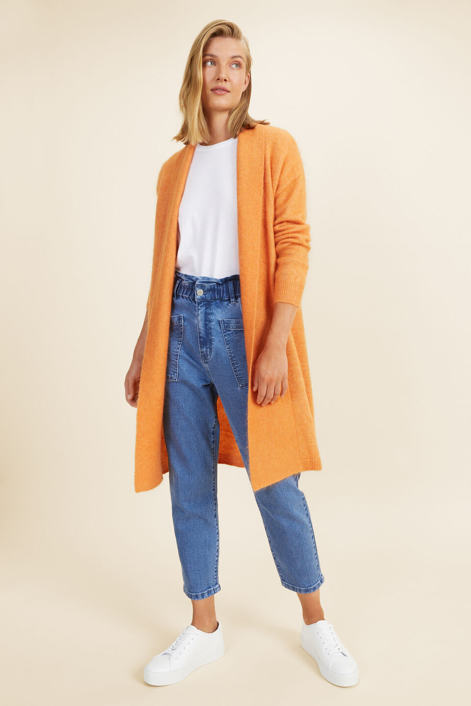 Mohair Blend Cardigan  Dark Apricot