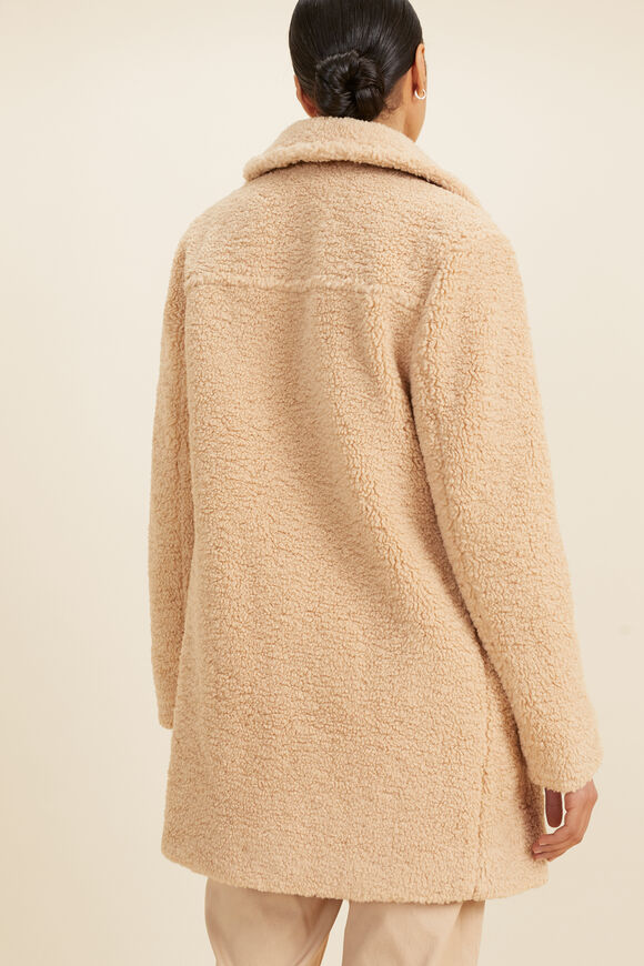Teddy Collared Coat   Champagne Beige  hi-res