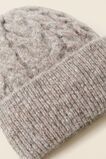 Cable Stitch Knitted Beanie   Pewter Marle  hi-res