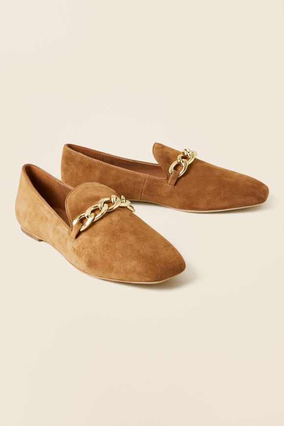 Hallie Leather Chain Loafer  Cognac  hi-res
