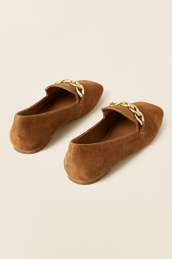 Hallie Leather Chain Loafer  Cognac  hi-res
