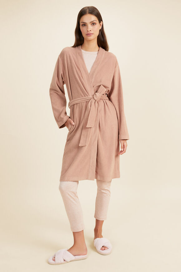 Cotton Terry Robe  Chalk Pink  hi-res