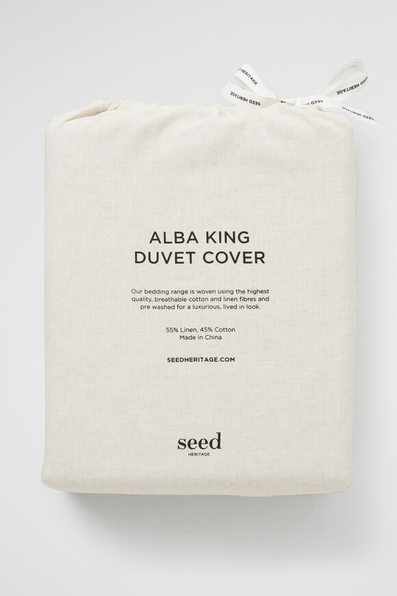 Alba Super King Duvet Cover  Flax Cross Dye  hi-res