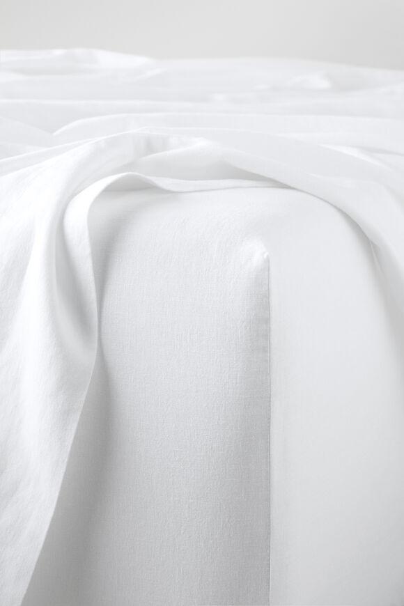 Alba King Fitted Sheet  White  hi-res
