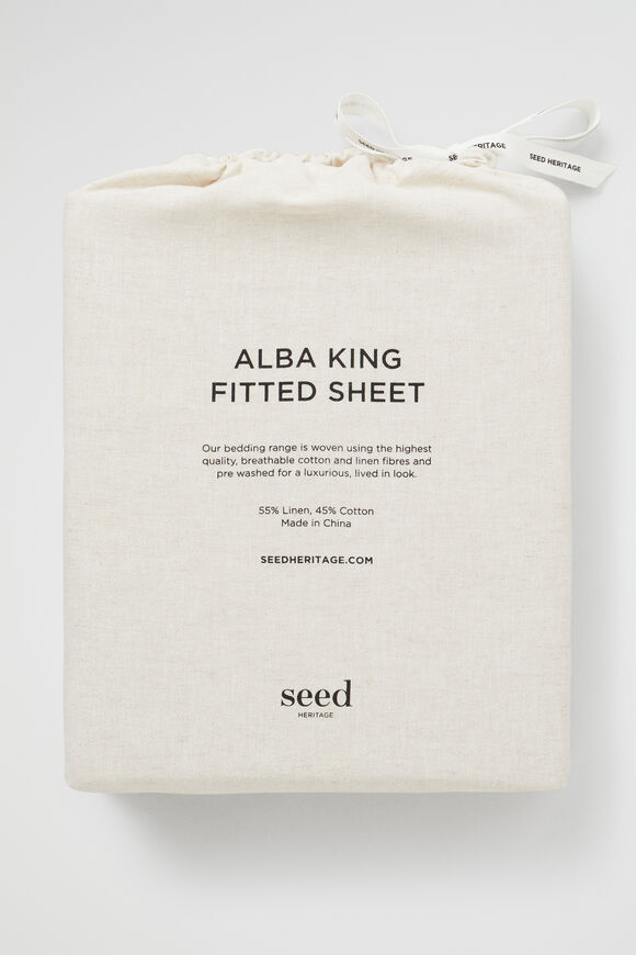 Alba Super King Fitted Sheet  Flax Cross Dye  hi-res
