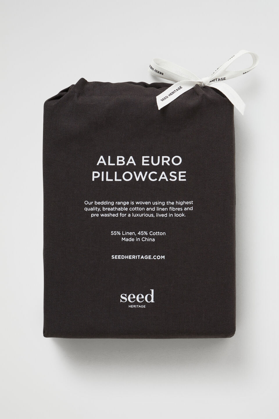 Alba Euro Pillowcase  Charcoal