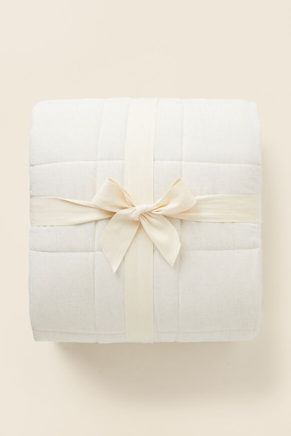 Alba Quilted Coverlet  Flax Cross Dye  hi-res