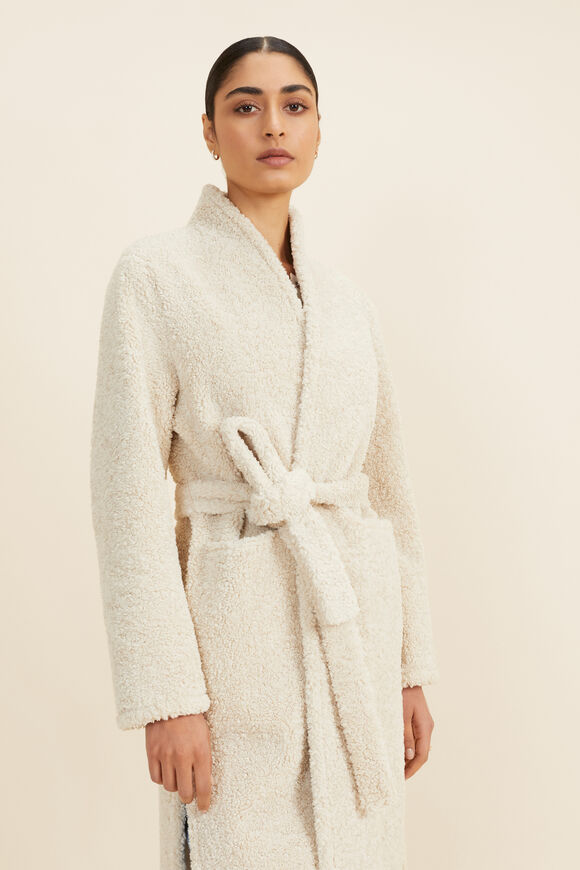 Shearling Robe Coat  Oat  hi-res