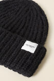Chunky Knit Turnup Beanie  Black  hi-res