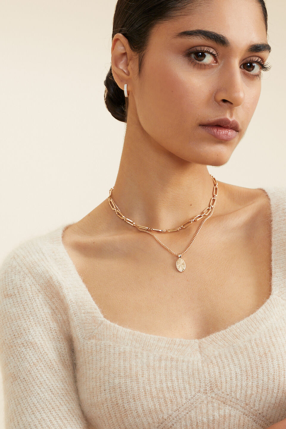 Layered Chain Necklace  Gold