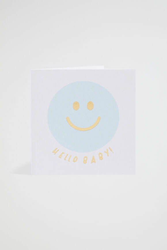 Small Smiley Hello Baby Card  Multi  hi-res