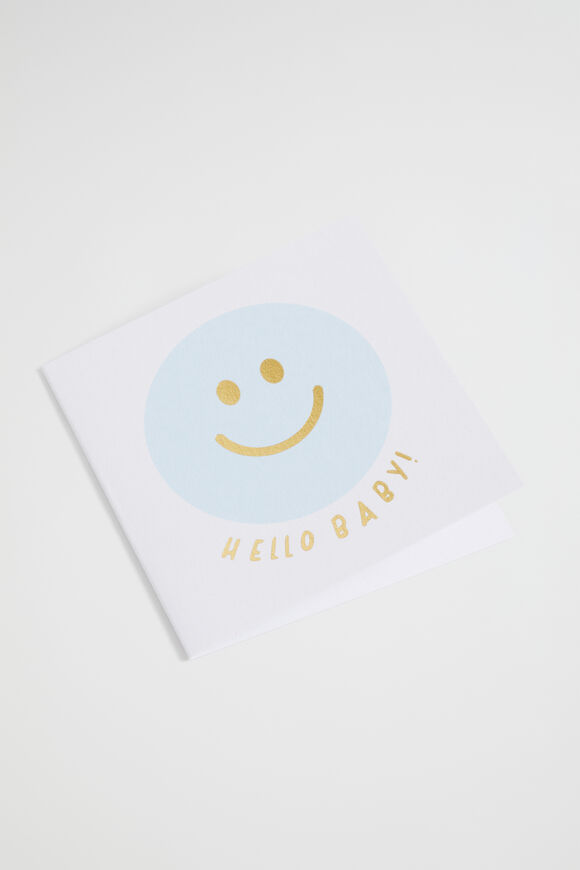 Small Smiley Hello Baby Card  Multi  hi-res