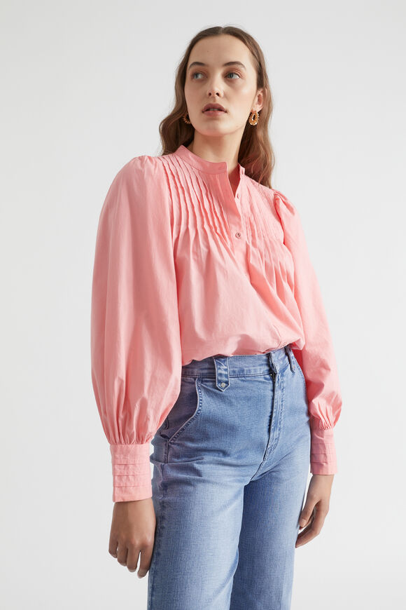 Voile Pintuck Blouse  Bubblegum Pink  hi-res