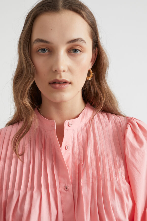 Voile Pintuck Blouse  Bubblegum Pink  hi-res