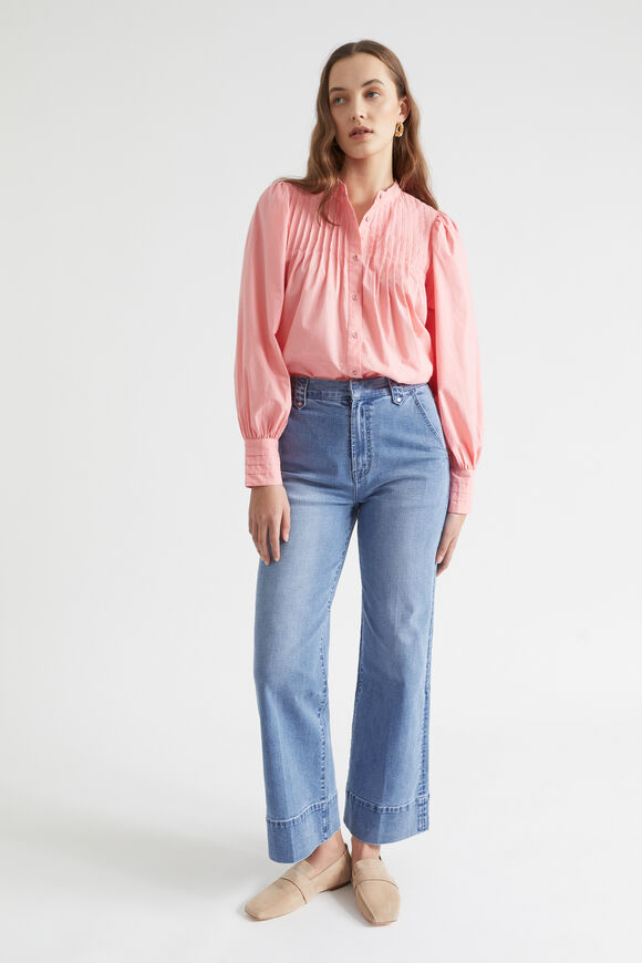 Voile Pintuck Blouse  Bubblegum Pink  hi-res