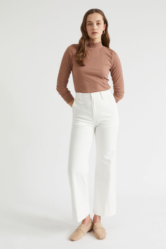 Textured Long Sleeve Top  Chocolate Malt  hi-res