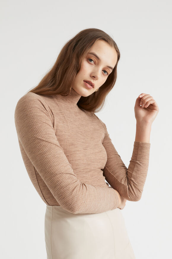 Spacedye Mock Neck Top  Chocolate Spacedye  hi-res