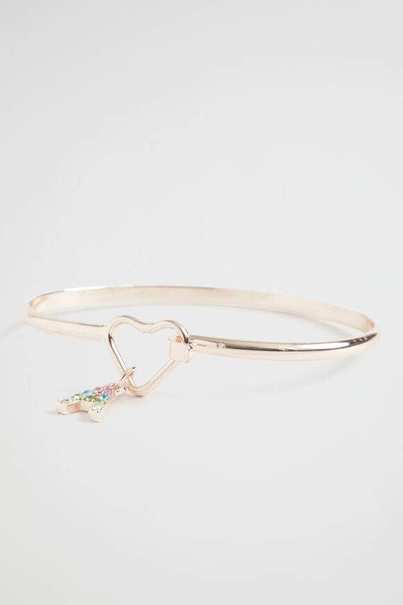 Rainbow Diamante Initial Bangle  A  hi-res