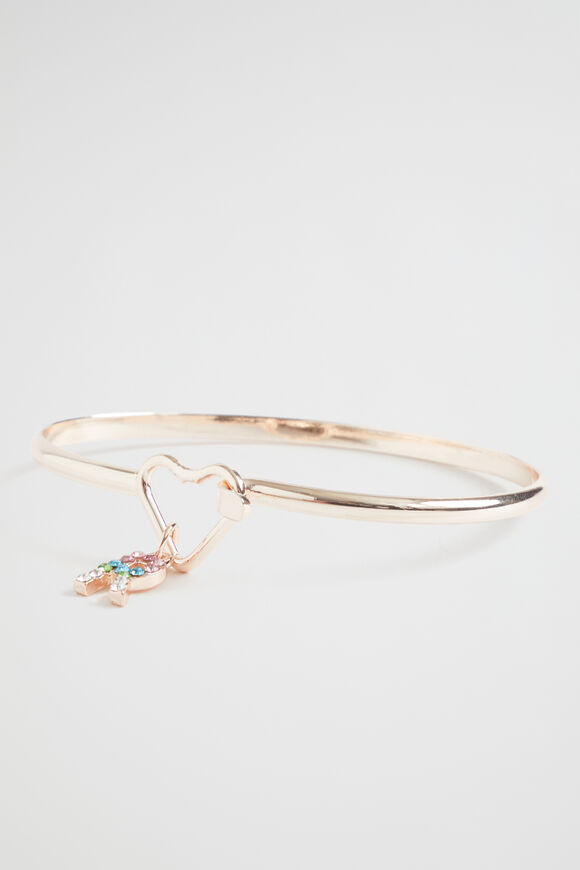 Rainbow Diamante Initial Bangle  R  hi-res