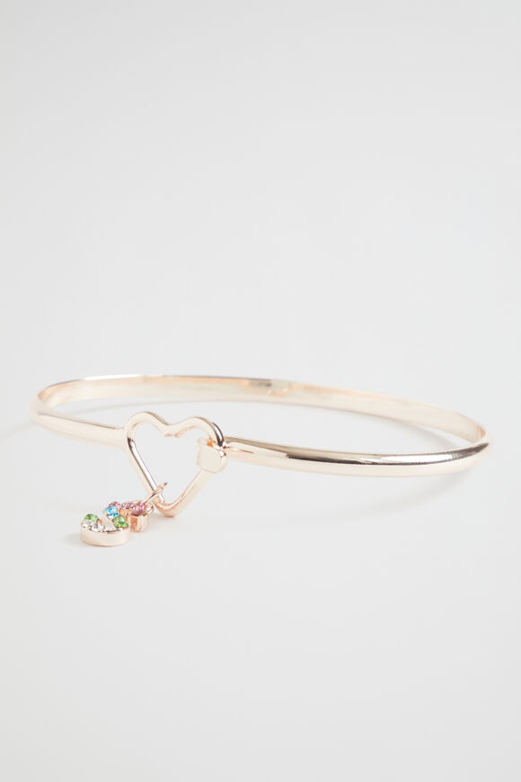 Rainbow Diamante Initial Bangle  S  hi-res