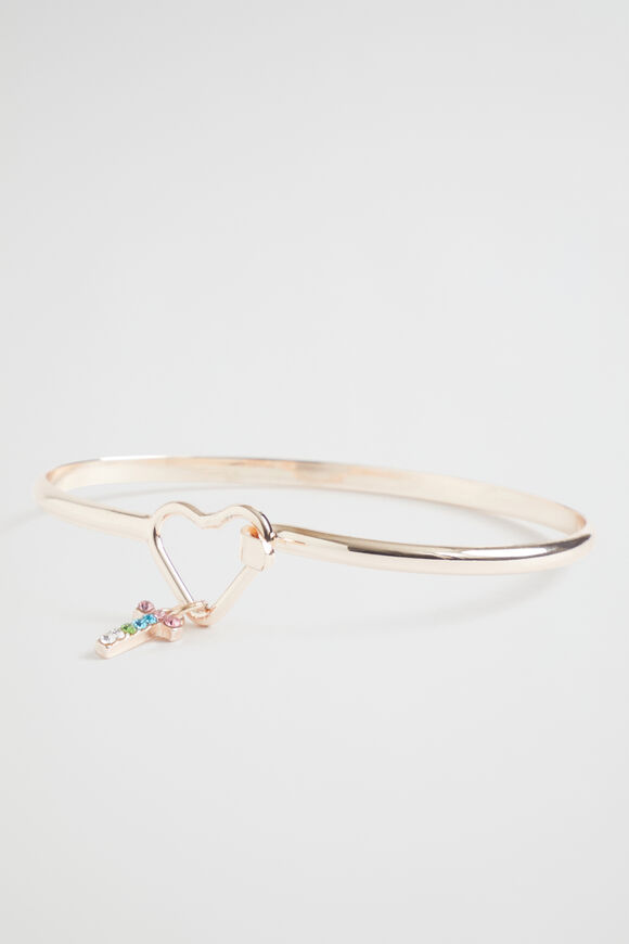 Rainbow Diamante Initial Bangle  T  hi-res