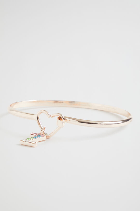 Rainbow Diamante Initial Bangle  Z  hi-res