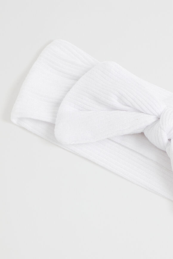Rib Bow Headband  White  hi-res