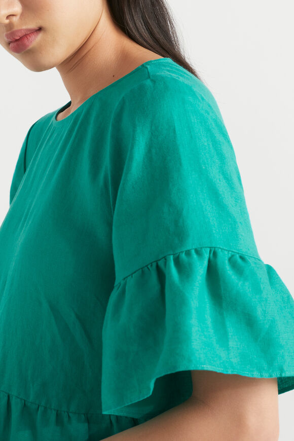 Core Linen Mini Dress  Deep Teal  hi-res