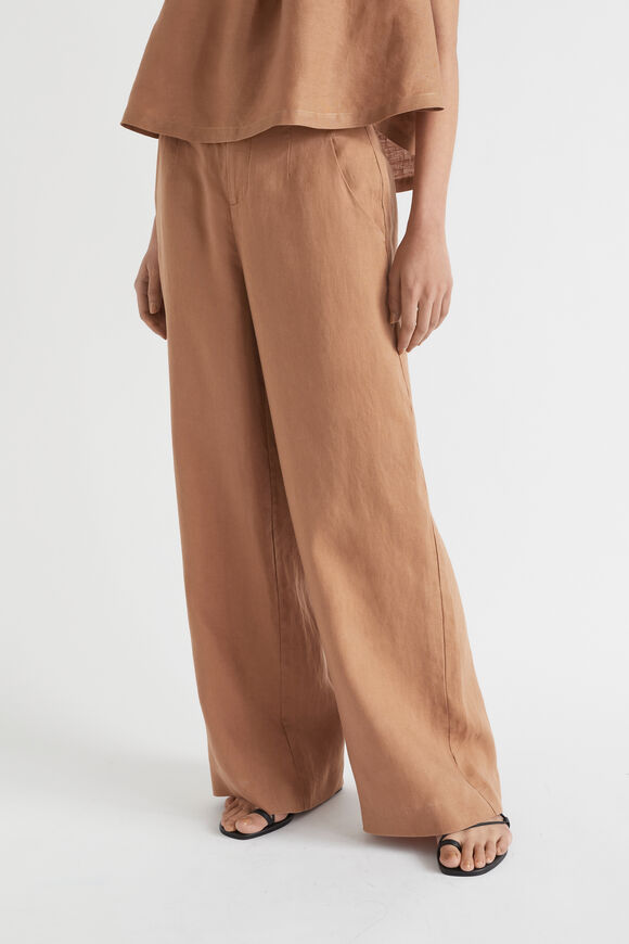 Core Linen Waisted Pant  Auburn Brown  hi-res
