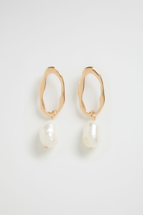 Organic Stud with Pearl  Gold  hi-res