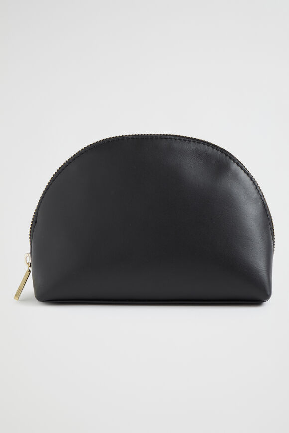 Leather Crescent Pouch  Black  hi-res