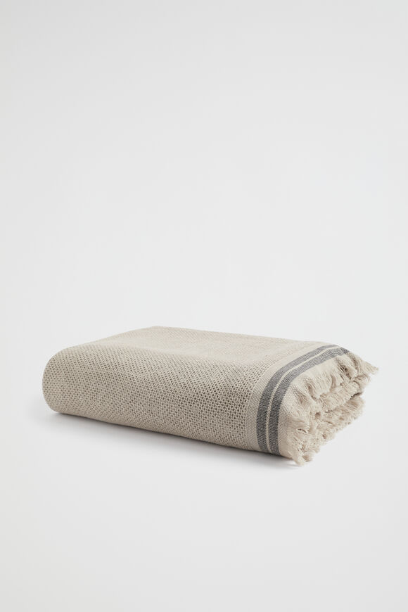 Pia Waffle Coverlet  Stone  hi-res