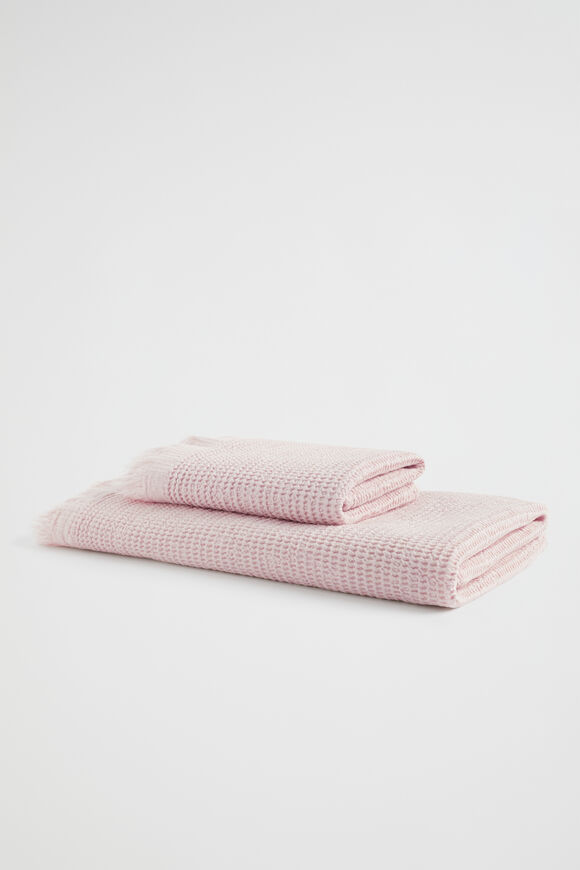 Thea Waffle Bath Towel  Blush  hi-res