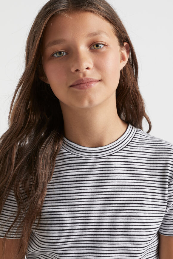 Rib Stripe Tee  Black Stripe  hi-res