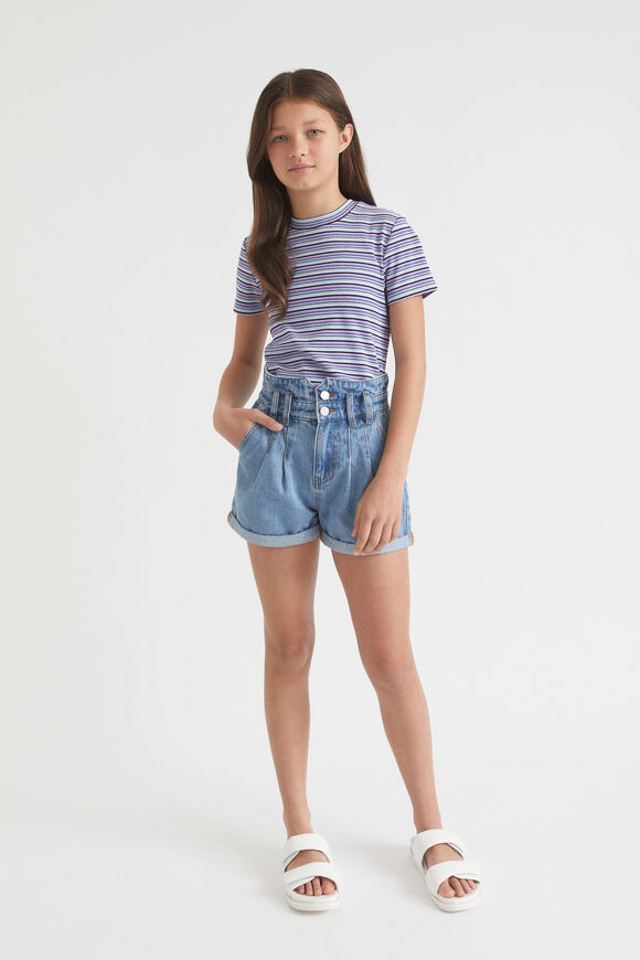Rib Stripe Tee  Sky Blue  hi-res