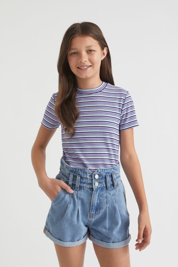 Rib Stripe Tee  Sky Blue  hi-res