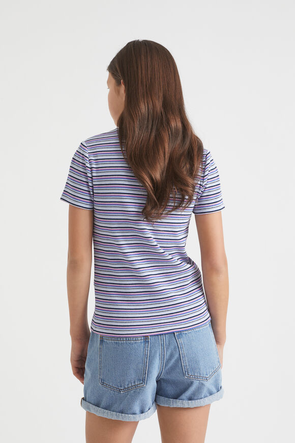 Rib Stripe Tee  Sky Blue  hi-res