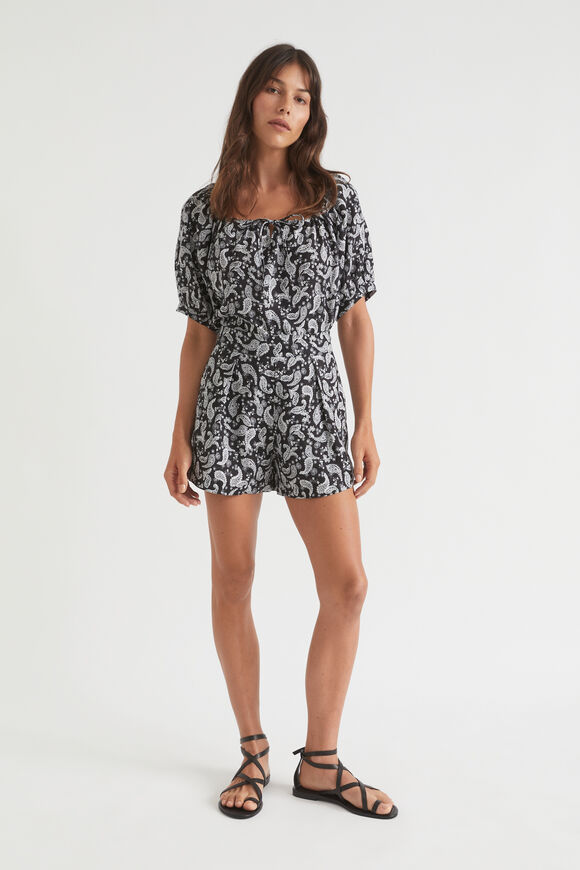 Linen Paisley Drawstring Top  Ditsy Paisley  hi-res