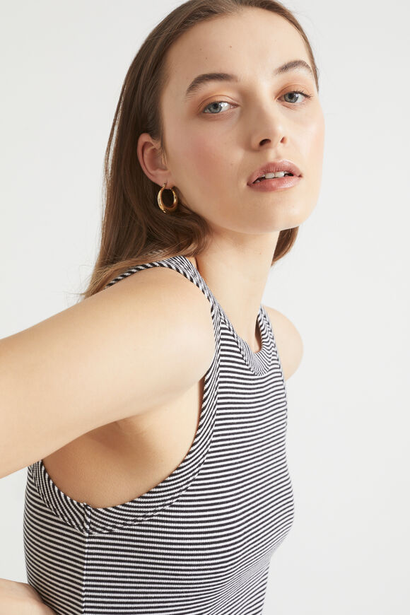 Core Fitted Tank Dress  Mono Stripe  hi-res