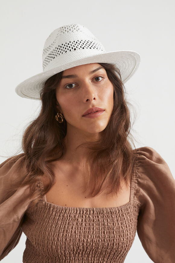 Cutwork Straw Panama  Cloud Cream  hi-res