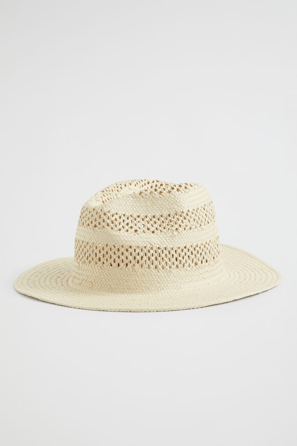 Cutwork Straw Panama  Natural  hi-res